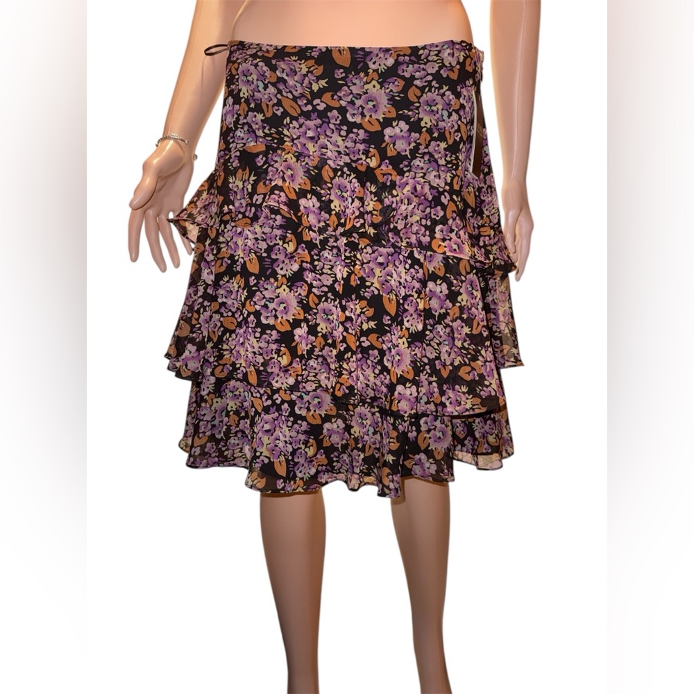 Rare‎ NWT Ralph Lauren Black Label Floral Tiered Skirt Size 8 – Ruffle Designer